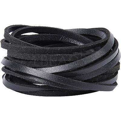 Flat Cowhide Leather Jewelry Cord LC-GF0001-10B-04-1