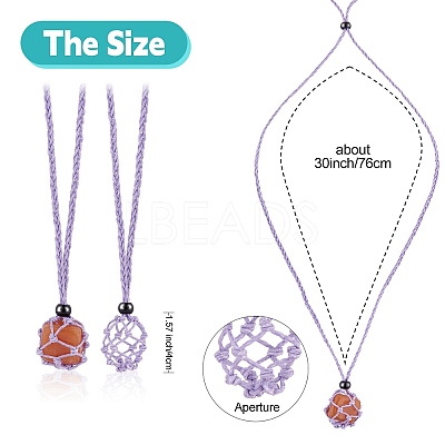 Braided Waxed Cotton Thread Cords Macrame Pouch Necklace Making AJEW-SW00022-06-1