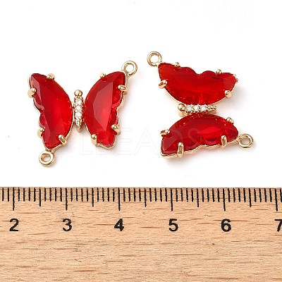 Brass Pave Faceted Glass Connector Charms FIND-Z020-04M-1