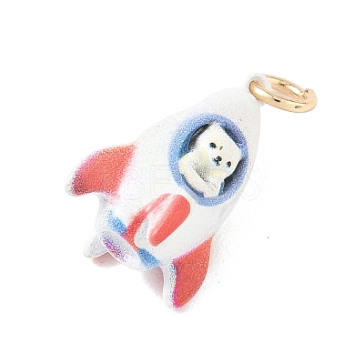Animal Theme Brass Enamel Pendants KK-CBAE20A-02F-G-1