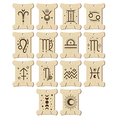 14Pcs 14 Style Plywood Thread Winding Boards WOOD-WH0060-07-1