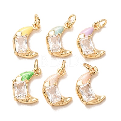 Brass Pave Clear Cubic Zirconia with Enamel Charms CU-K002-47G-M-1