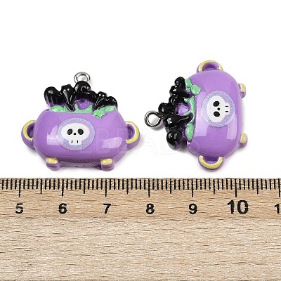 Halloween Opaque Resin Pendants RESI-C062-02D-1