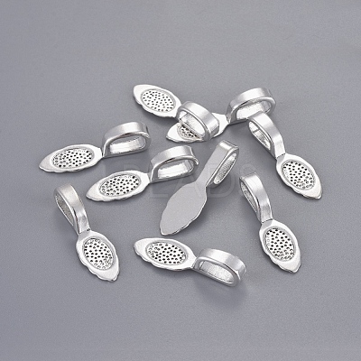 Tibetan Style Alloy Glue-on Flat Pad Bails LF10728Y-NF-1
