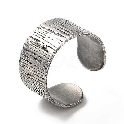 Non-Tarnish 304 Stainless Steel Open Cuff Ring Components STAS-C079-03P-1
