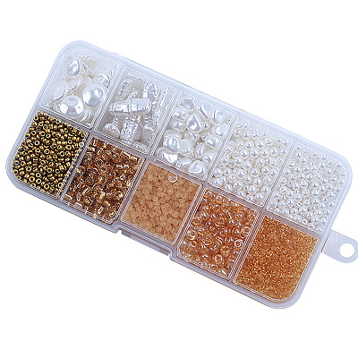 DIY 10 Style ABS & Acrylic Beads Jewelry Making Finding Kit DIY-N0012-05J-1