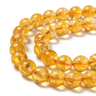 Natural Citrine Beads Strands LS-G-E326-10mm-01-1