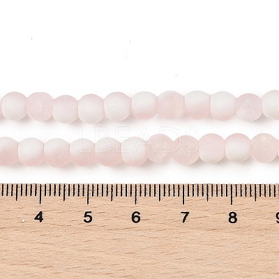 Frosted Crackle Glass Beads Strands GLAA-U001-8mm-M12-1