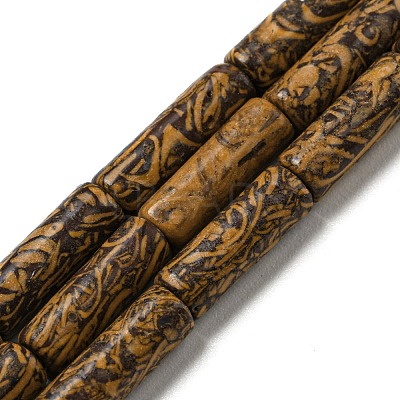 Natural Elephant Skin Jasper/Miriam Stone/Calligraphy Beads Strands G-G006-A04-01-1