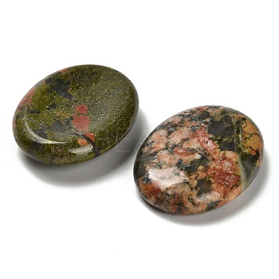 Oval Natural Unakite Worry Stone G-H073-06B-1