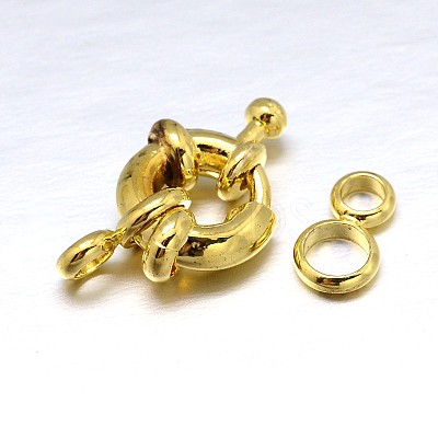 Brass Spring Ring Clasps X-KK-L082A-01G-1