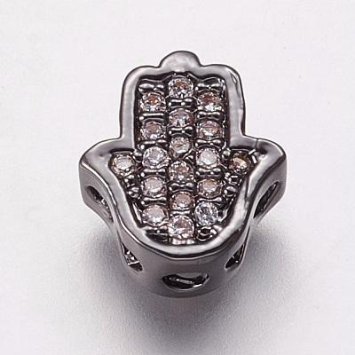 Brass Cubic Zirconia Beads KK-P134-05B-1