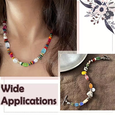 54Pcs 9 Colors Handmade Millefiori Lampwork Beads LAMP-YW0004-20-1
