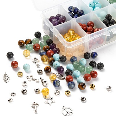 280Pcs 8 Styles 8mm Gemstone Beads Chakra Yoga Healing Stone Kits G-LS0001-02B-1