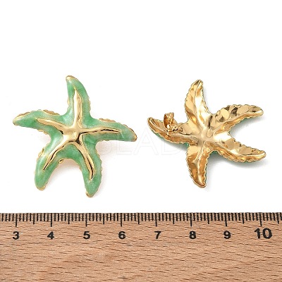 Starfish 304 Stainless Steel Enamel Stud Earrings SA-CBA46AF-23G-1