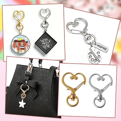 20Pcs 4 Styles Heart/Star Alloy Swivel Clasps FIND-YW0005-60-1