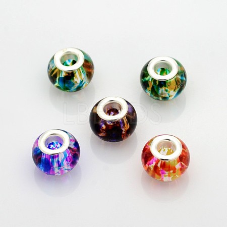 Large Hole Glass European Beads GPDL-J017-M-1