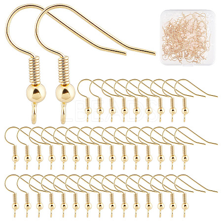 110Pcs Brass French Hooks with Coil and Ball KK-CN0002-35-1