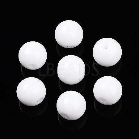 Opaque Solid Color Glass Beads X1-GLAA-N007-8mm-A17-1