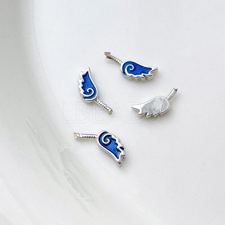 Brass Blue Enamel Wing Head Pins BAPE-PW0002-09B-1