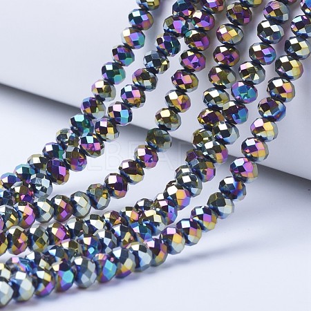 Electroplate Transparent Glass Beads Strands EGLA-A034-T10mm-UA07-1