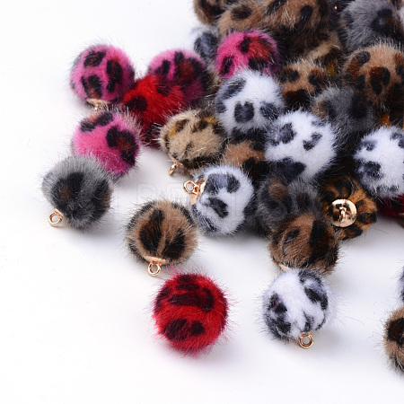 Handmade Plush Cloth Fabric Covered Charms X-WOVE-S082-14mm-M1-1