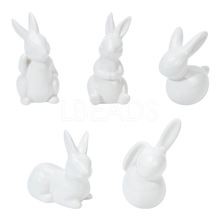 5Pcs 5 Style Porcelain Display Decoration AJEW-GL0002-01-1