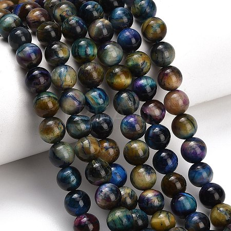 Natural Tiger Eye Beads Strands G-F591-18-8mm-09-1