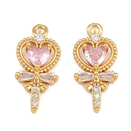 Brass Micro Pave Cubic Zirconia Pendants CU-CBA7392-10G-02-1