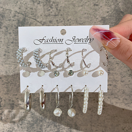 Alloy & Plastic Pearl Earring Sets WG17A46-29-1