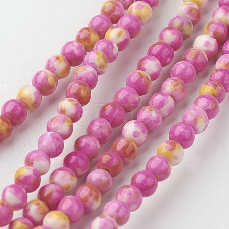 Natural Ocean White Jade Bead Strands G-G916-4mm-03-1