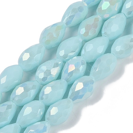 Opaque Solid Color Electroplate Glass Beads Strands LS-EGLA-N013-P4mm-B11-1