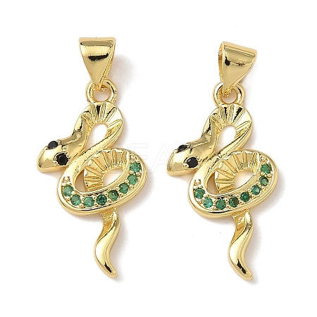 Brass Micro Pave Cubic Zirconia Pendants KK-L243-29G-06-1