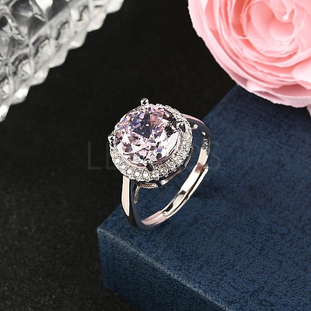 925 Sterling Silver Pave Cubic Zirconia Finger Rings RJEW-C138-01C-02-1