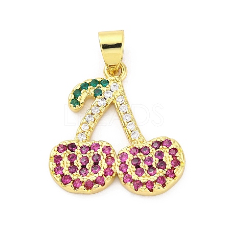 Brass Micro Pave Cubic Zirconia Pendants KK-U066-08G-1