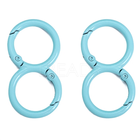 Spray Painted Alloy 8-shaped Keychain Clasps PW-WGE4E28-27-1