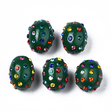 Polymer Clay Rhinestone Beads RB-T017-32F-1