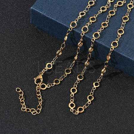 304 Stainless Steel Ring Link Chain Necklaces SA-CBA2696-02G-1
