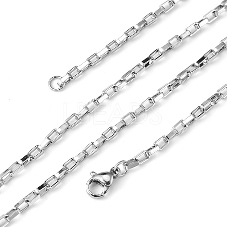 Box Chain Necklace for Men X-NJEW-F027-17-2.5mm-1