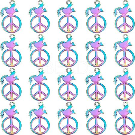 20Pcs Rainbow Color Alloy Pendants FIND-FH0003-56-1