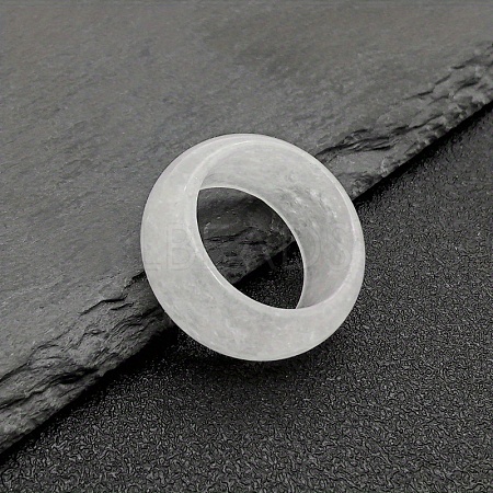 Natural Quartz Crystal Plain Band Rings DB0589-17-1