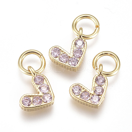 Brass Micro Pave Cubic Zirconia Charms LS-ZIRC-F111-08G-09-1