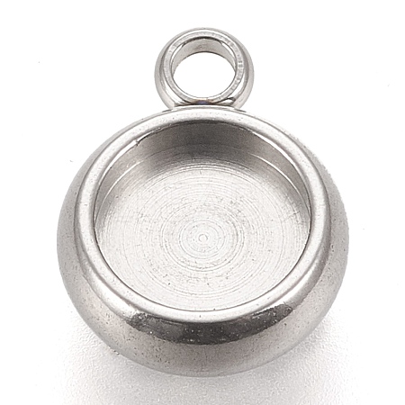 Tarnish Resistant 304 Stainless Steel Pendant Cabochon Settings LS-STAS-K202-03B-P-1
