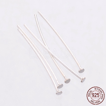 925 Sterling Silver Flat Head Pins STER-K017-15mm-S-03-1