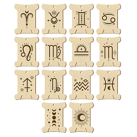 14Pcs 14 Style Plywood Thread Winding Boards WOOD-WH0060-07-1