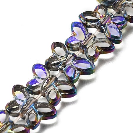 Electroplated Transparent Glass Beads Strands GL-CBA98F0-03A-1