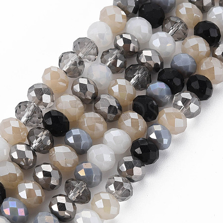 Electroplate Glass Beads Strands X-EGLA-S194-18C-1