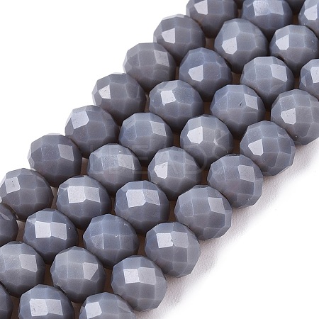 Opaque Solid Color Imitation Jade Glass Beads Strands EGLA-A044-P6mm-D10-1