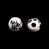 Floral Printed Porcelain Beads PORC-Q201-6mm-5-4