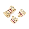 Brass Micro Pave Cubic Zirconia Screw Clasps KK-H202-15G-2